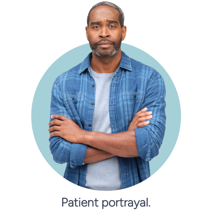 Image of a man, portrayal of a patient currently on a C5i.