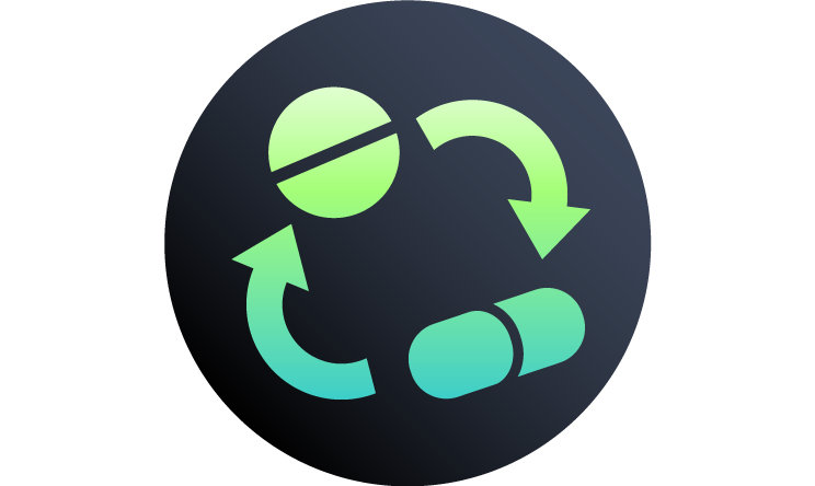 Icon representing drug interactions.